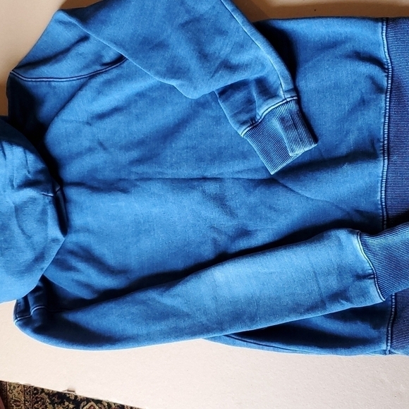 & Denim blue distressed DTWN hoodie sweatshirt 12-14 youth EUC - Picture 6 of 8